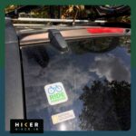 استیکر دوچرخه‌سواری با نوشته Ride forever روی شیشه ماشین