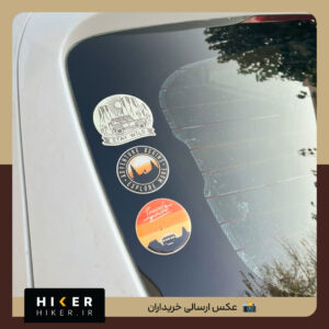 استیکر ژله‌ای با طرح ون در غروب و طبیعت و نوشته Travel time