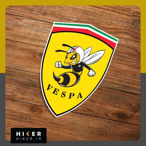 استیکر مقاوم در برابر آب لوگوی قدیمی موتور وسپا(vespa)، با طرح سپری شکل، مناسب برای شیشه ماشین و موتور