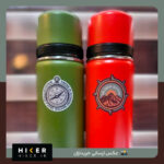 استیکر خاص و ضد آب مناسب برای فلاسک با طرح کوهستان و قطب نما و نوشته the great outdoor