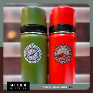 استیکر خاص و ضد آب مناسب برای فلاسک با طرح کوهستان و قطب نما و نوشته the great outdoor