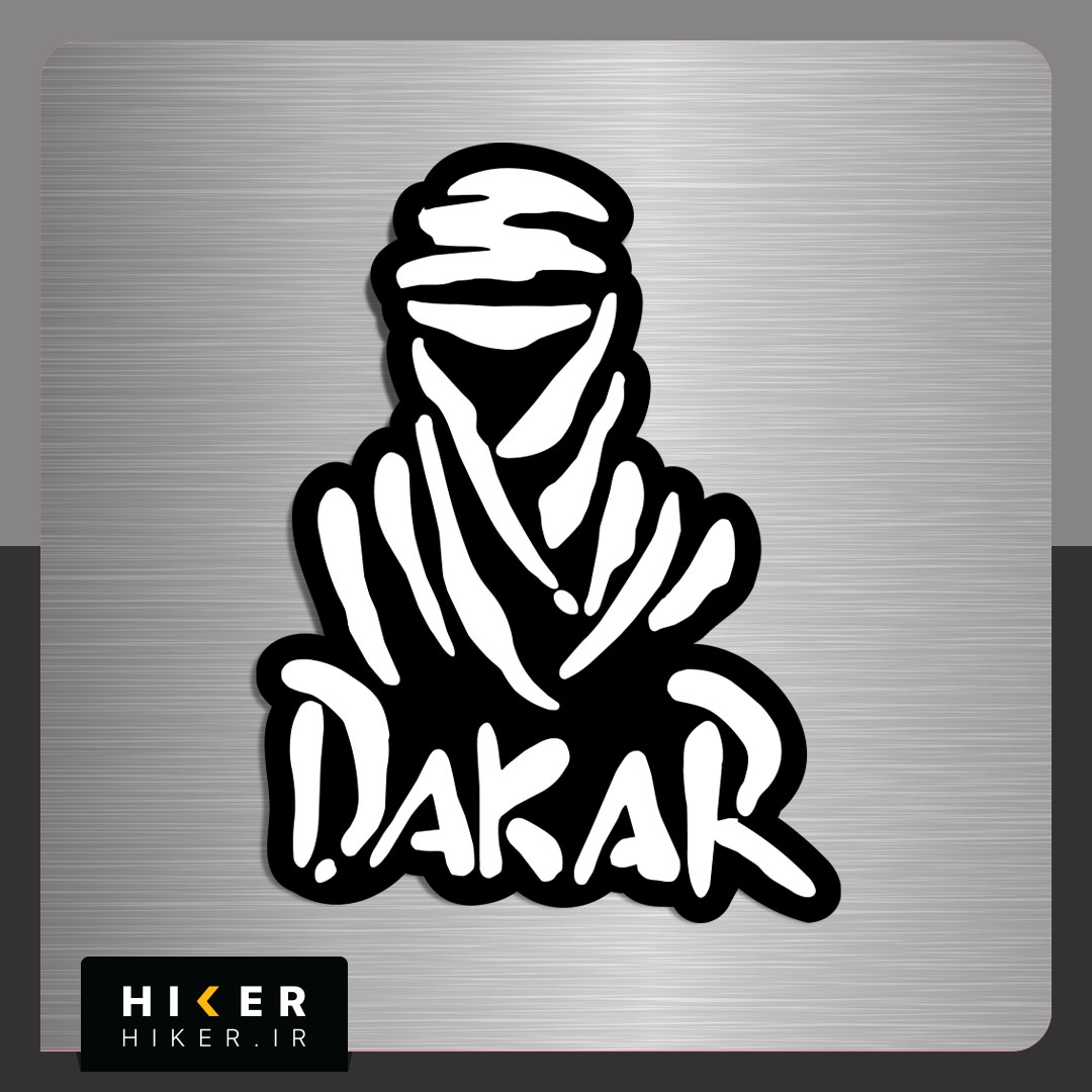 Hiker-Sticker-0749-01 استیکر سایز بزرگ آفرود با لوگوی سیاه و سفید داکار