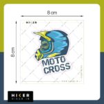 استیکر طرح کلاه ایمنی موتورکراس با تصویر اسکلت و نوشته Moto Cross، مناسب علاقه‌مندان به موتورسواری آفرود، موتورکراس، اندورو و ورزش‌های هیجان‌انگیز، ضد آب و ضد خش