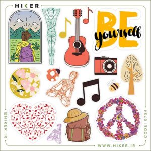 استیکر شیت با موضوع یوگا، سفر، عکاسی و انگیزشی