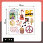 استیکر شیت با موضوع یوگا، سفر، عکاسی و انگیزشی، سایز ۱۷ در ۱۷ سانتی‌متر