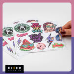 شیت استیکر فانتزی و پاپ با طرح‌های تایپوگرافی رنگی، با حال‌وهوای شاد و رنگی، ضد آب و ضد خش