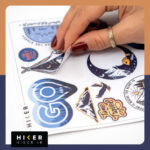 شیت استیکر خاص کمپینگ و طبیعت‌گردی با طرح کوه، چادر، آتش، پرنده، ماه و حیوانات