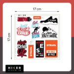 پکیج برچسب و استیکر انگیزشی دویدن؛ شامل استیکرهای ضدآب با طرح‌های مرتبط با اپلیکیشن Strava و دو ماراتن سایز ۱۷ در ۱۷ سانتی‌متر