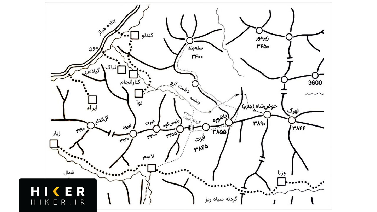 قله های هم‌جوار قله پاشوره - هلزم عبرت ابرت رئیس‌کوه