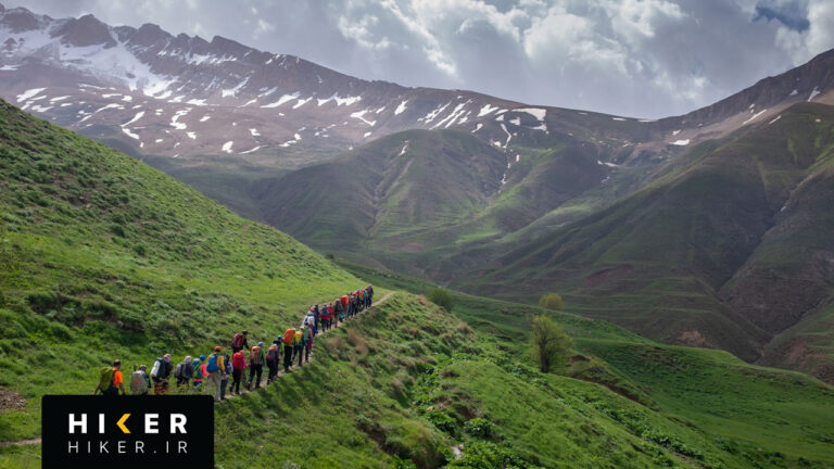 نمای قله پاشوره در لاریجان مازندران و مسیر صعود از دشت آزو